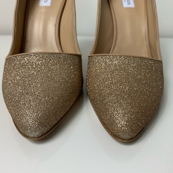 NEW MAXMARA ZELIG Glitter  Gold Pumps Shoes - Picture 7 of 8